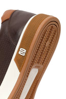 Erkek Kahverengi Bağcıklı Deri Sneaker | Derimod