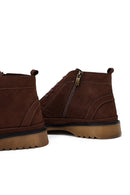 Male Brown Zip Closure Nubuck Leather Boots | Derimod