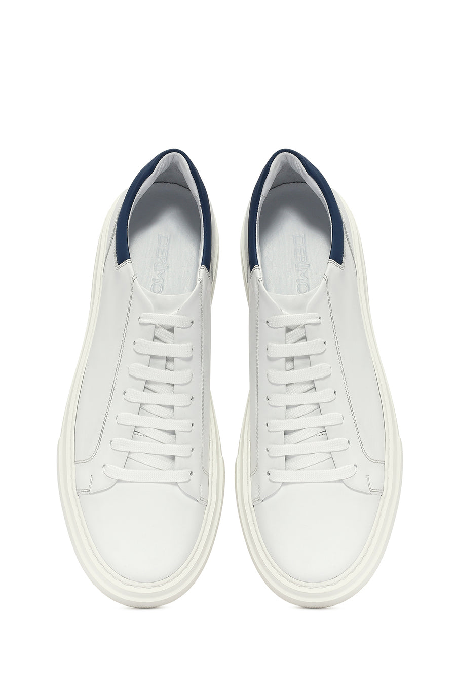 Men's White Lace-up Leather Sneaker