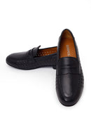Kadın Siyah Desenli Deri Loafer | Derimod