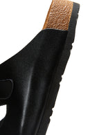 Men's Leather Double Buckle Slippers | Derimod