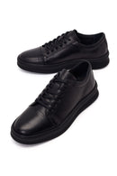 Male Black Lace-up Leather Sneaker | Derimod