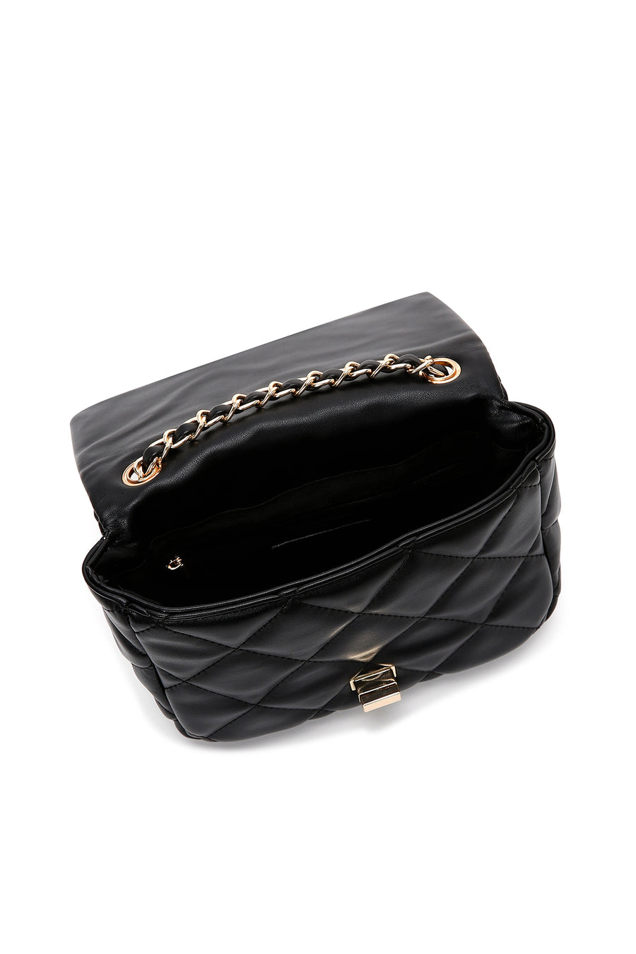Women's Black Long Strap Quilted Crossbody Bag