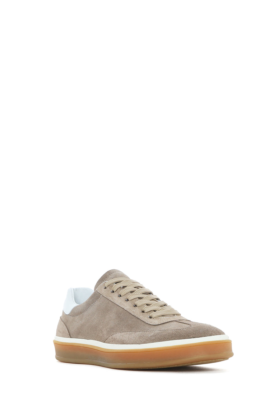 Erkek Bej Bağcıklı Süet Deri Sneaker