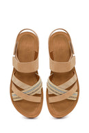 Women's Tan Strappy Sandals | Derimod