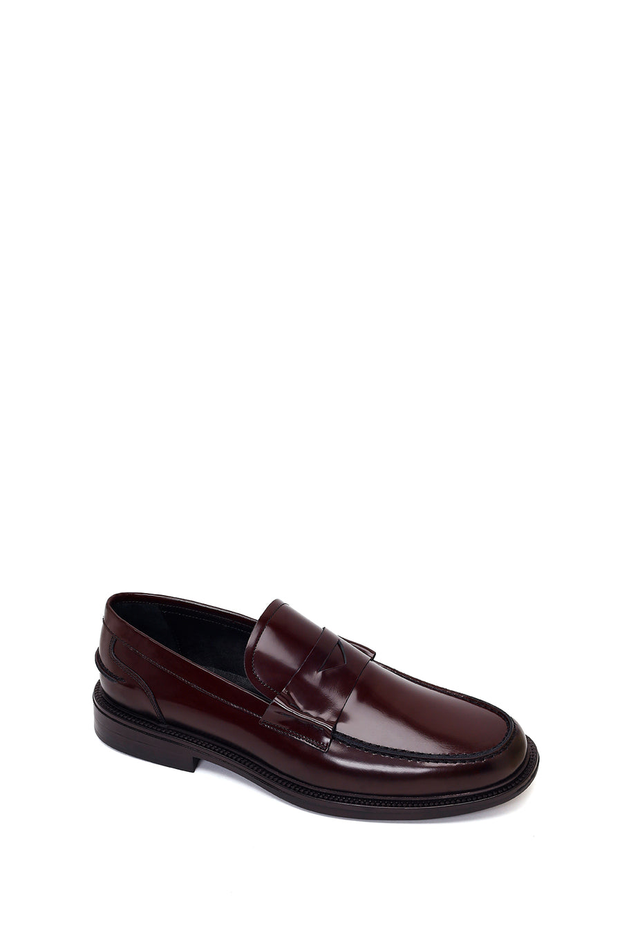 Erkek Bordo Deri Klasik Loafer
