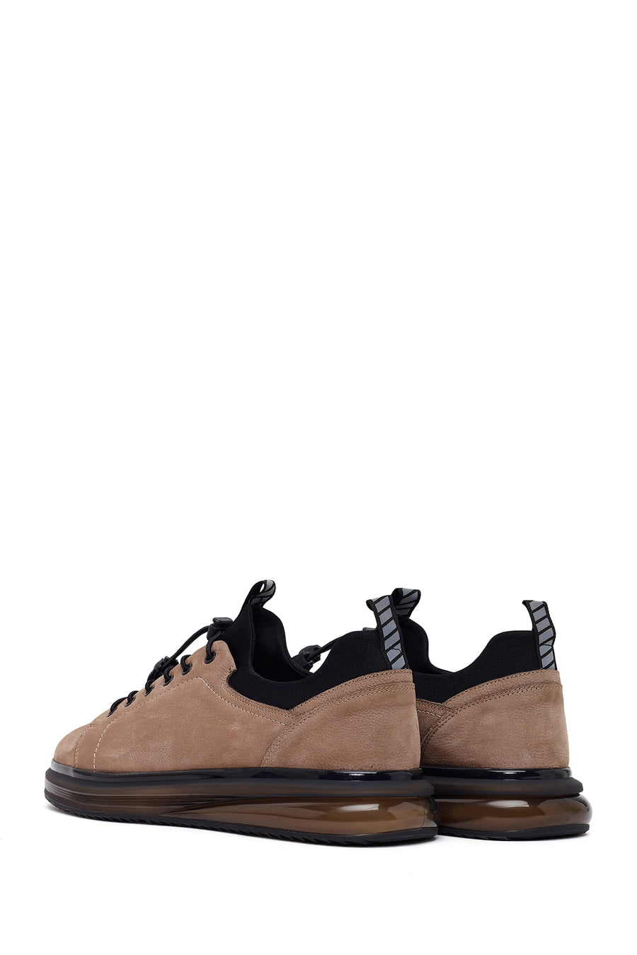 Erkek Vizon Bağcıklı Süet Deri Casual Sneaker