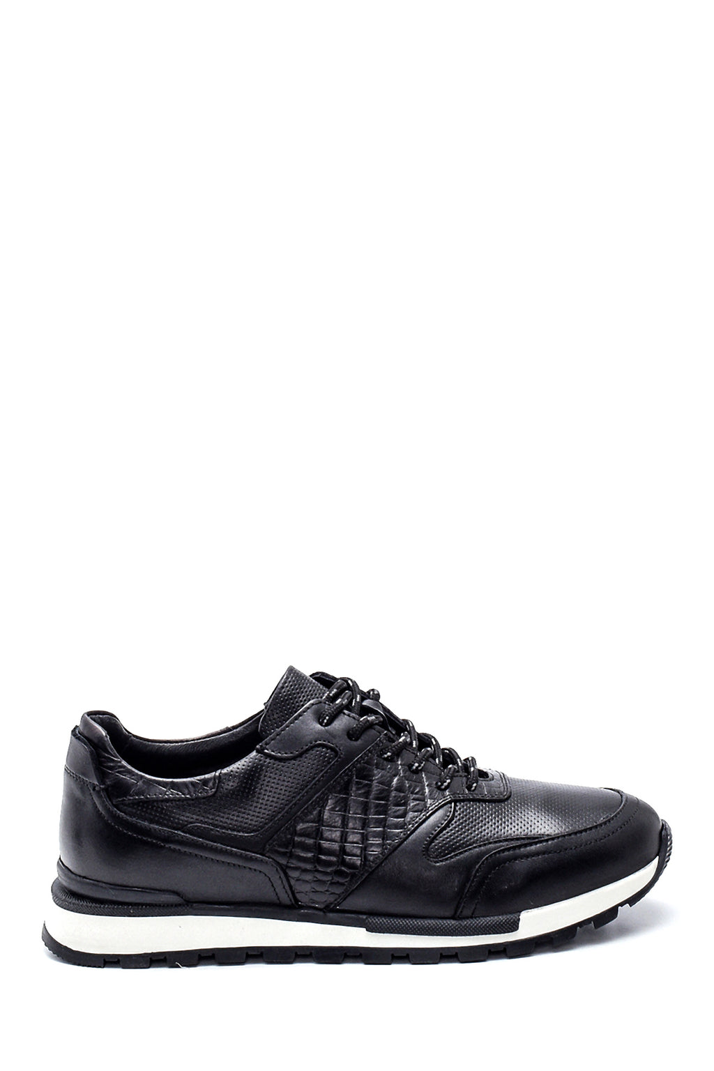 Erkek Deri Kroko Detaylı Sneaker