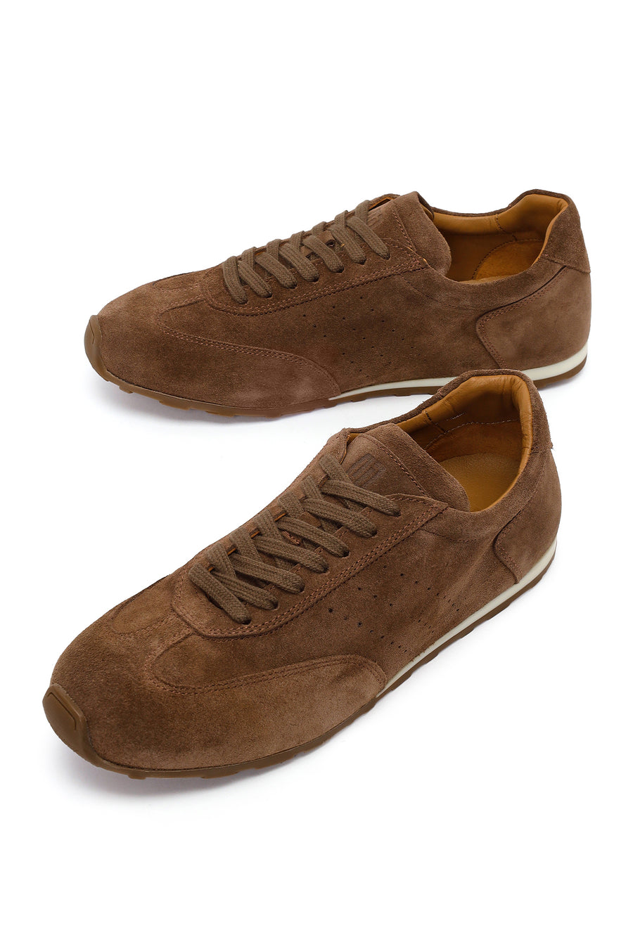 Erkek Kahverengi Bağcıklı Süet Deri Sneaker