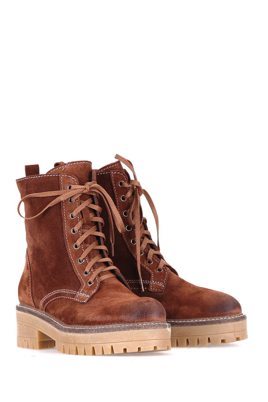 Lace-Up Women's Suede Boots