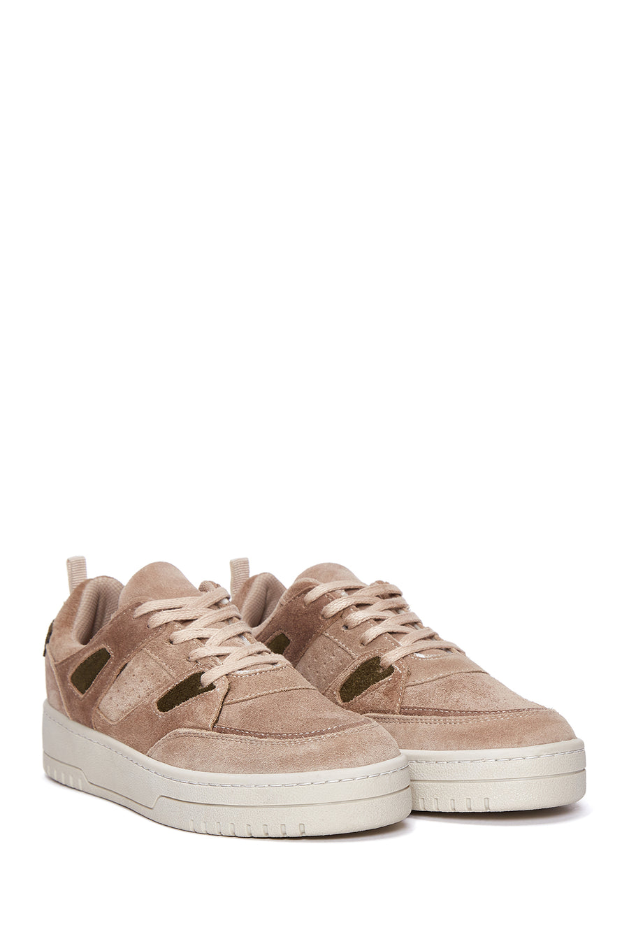 Kadın Bej Süet Deri Sneaker