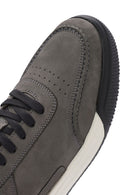 Erkek Gri Bağcıklı Nubuk Deri Sneaker | Derimod