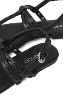 Woman Black Flip-Flop Sandals | Derimod