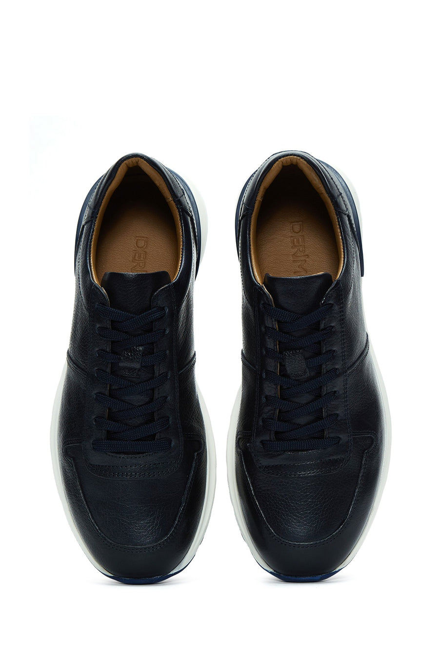 Erkek Lacivert Deri Sneaker