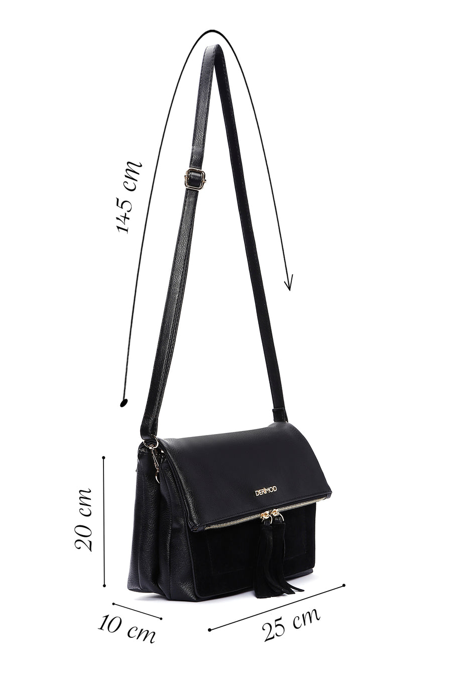 Women's Black Long Strap Crossbody Bag