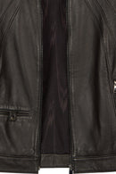 Victoria Woman Black Short Leather Jacket | Derimod