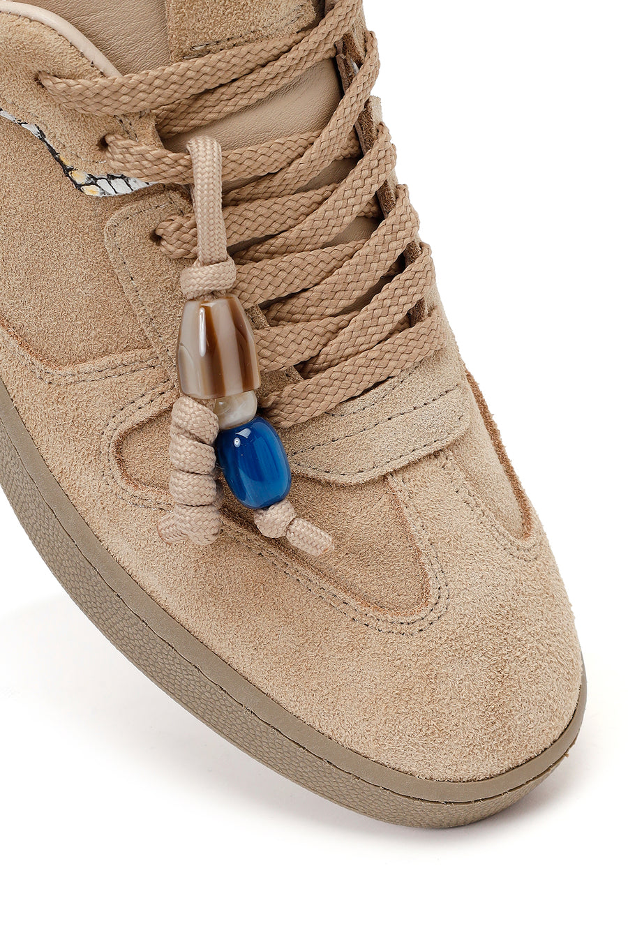 Kadın Bej Bağcıklı Süet Deri Sneaker