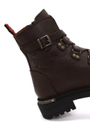 Harley Davidson Woman Brown Camiel Zip Closure Leather Boots | Derimod