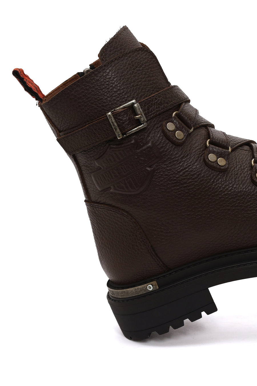 Harley Davidson Woman Brown Camiel Zip Closure Leather Boots