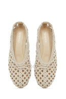 Women's Cream Knitted Ballerina | Derimod