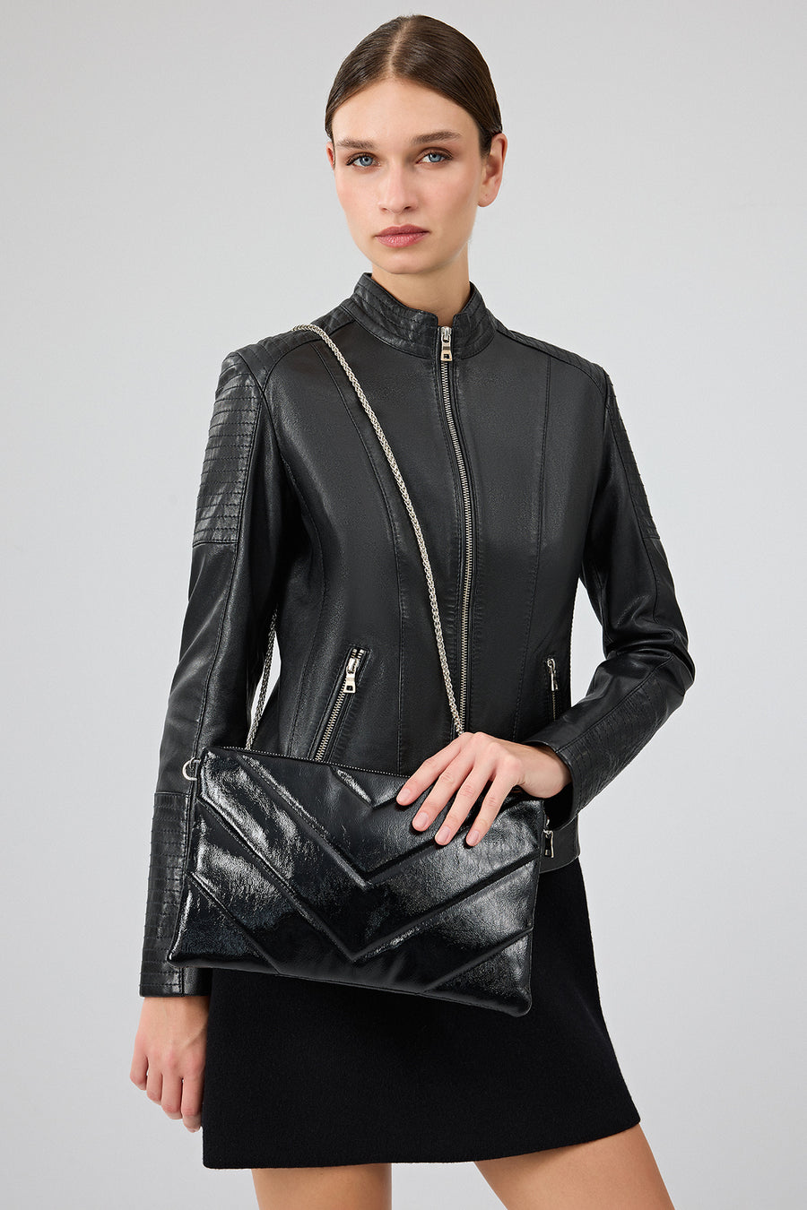 Delano Women's Black Short Leather Jacket