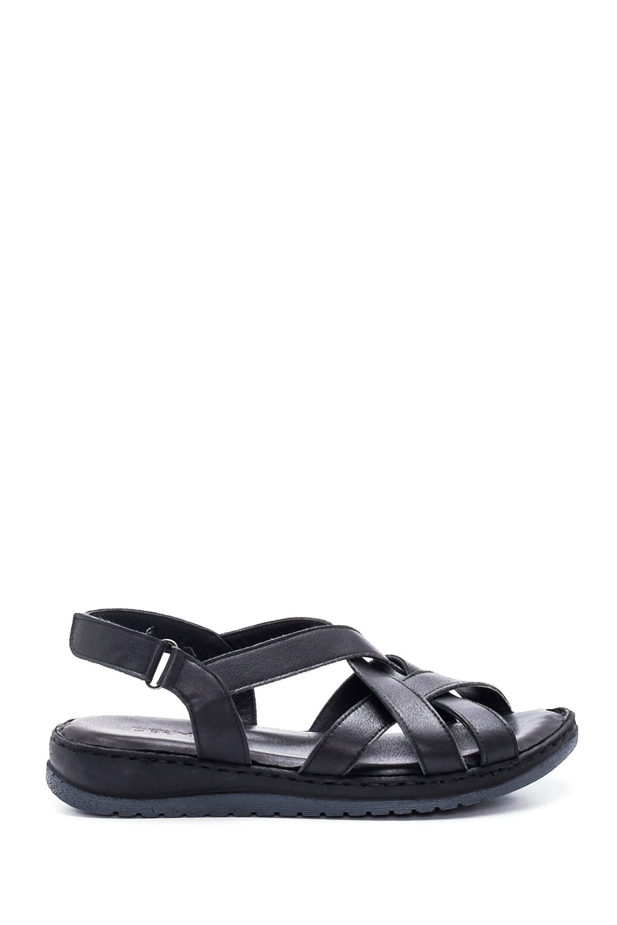 Kadın Siyah Deri Comfort Sandalet 22SFD340218 | Derimod