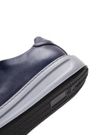Men's Navy Blue Lace-Up Leather Sneaker | Derimod