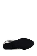 Women's Black Leather Heeled Cowboy Boots | Derimod