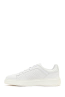Male White Lace-Up Leather Sneaker | Derimod