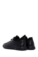 Erkek Siyah Bağcıklı Deri Casual Sneaker | Derimod