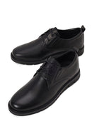 Male Black Lace-up Leather Casual Shoes | Derimod