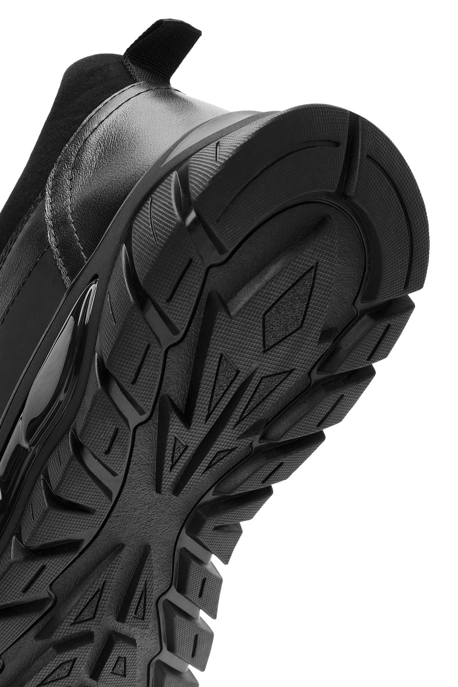 Erkek Siyah Bağcıklı Deri Sneaker