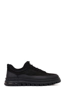 Erkek Siyah Bağcıklı Nubuk Deri Sneaker | Derimod