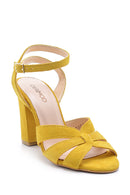 Women's Suede Leather Heeled Sandals | Derimod