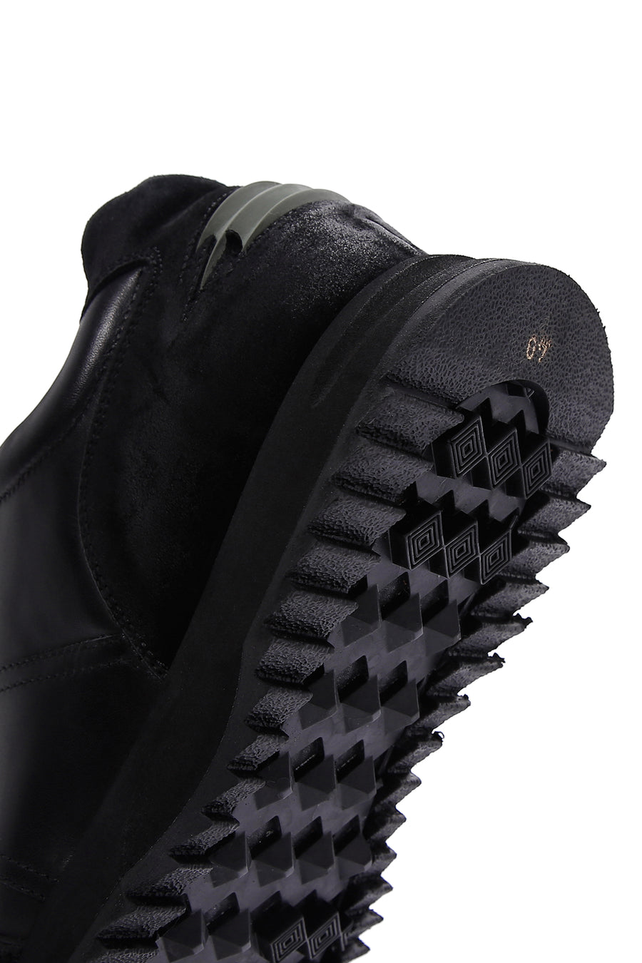 Erkek Siyah Deri Süet Detaylı Sneaker