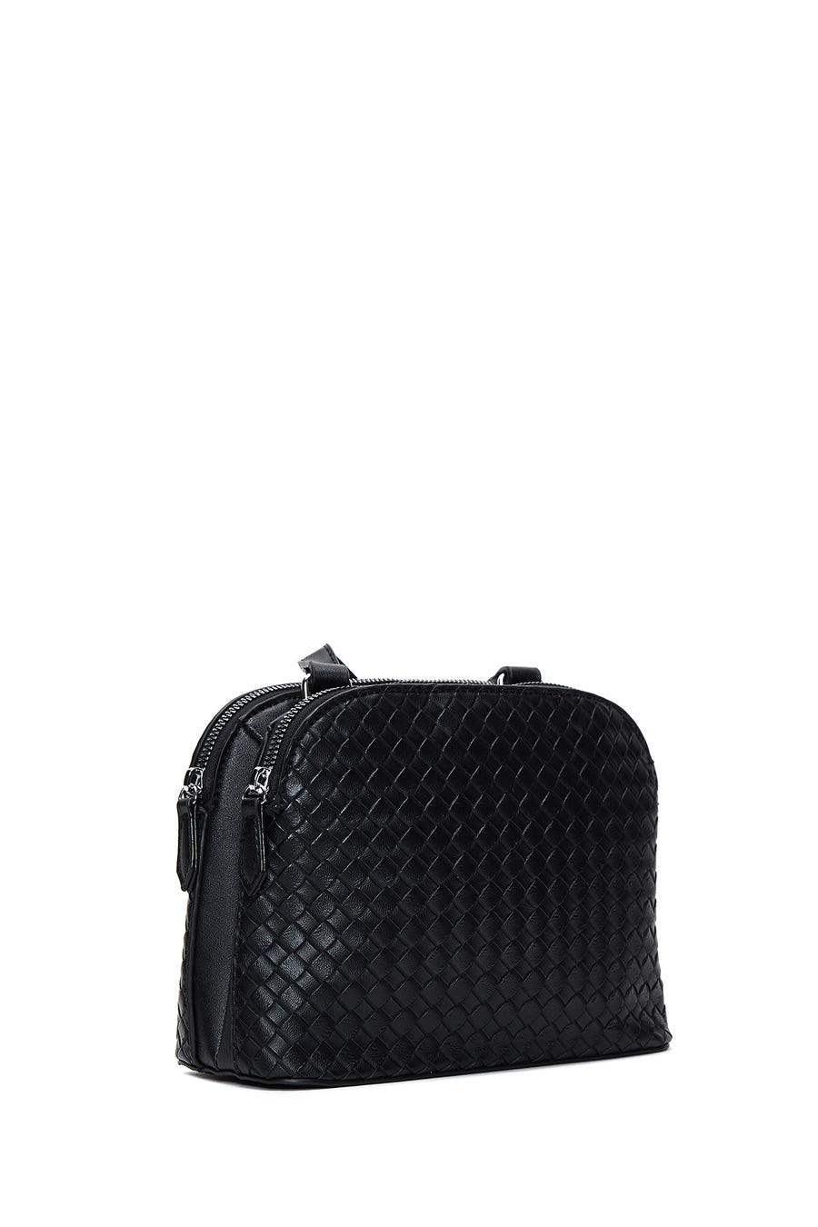 Women's Black Knitted Crossbody Bag