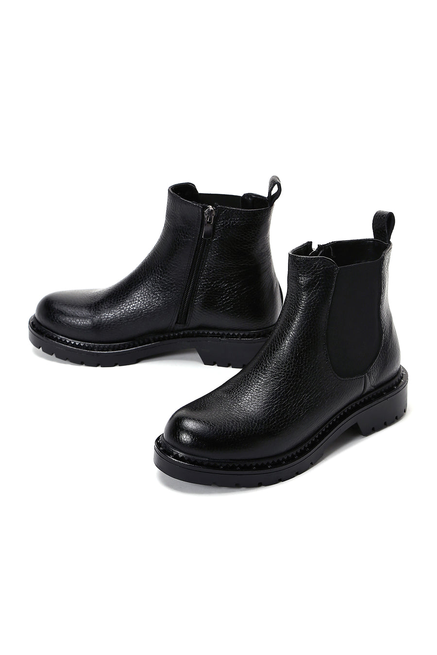 Women's Leather Zipper Boots
