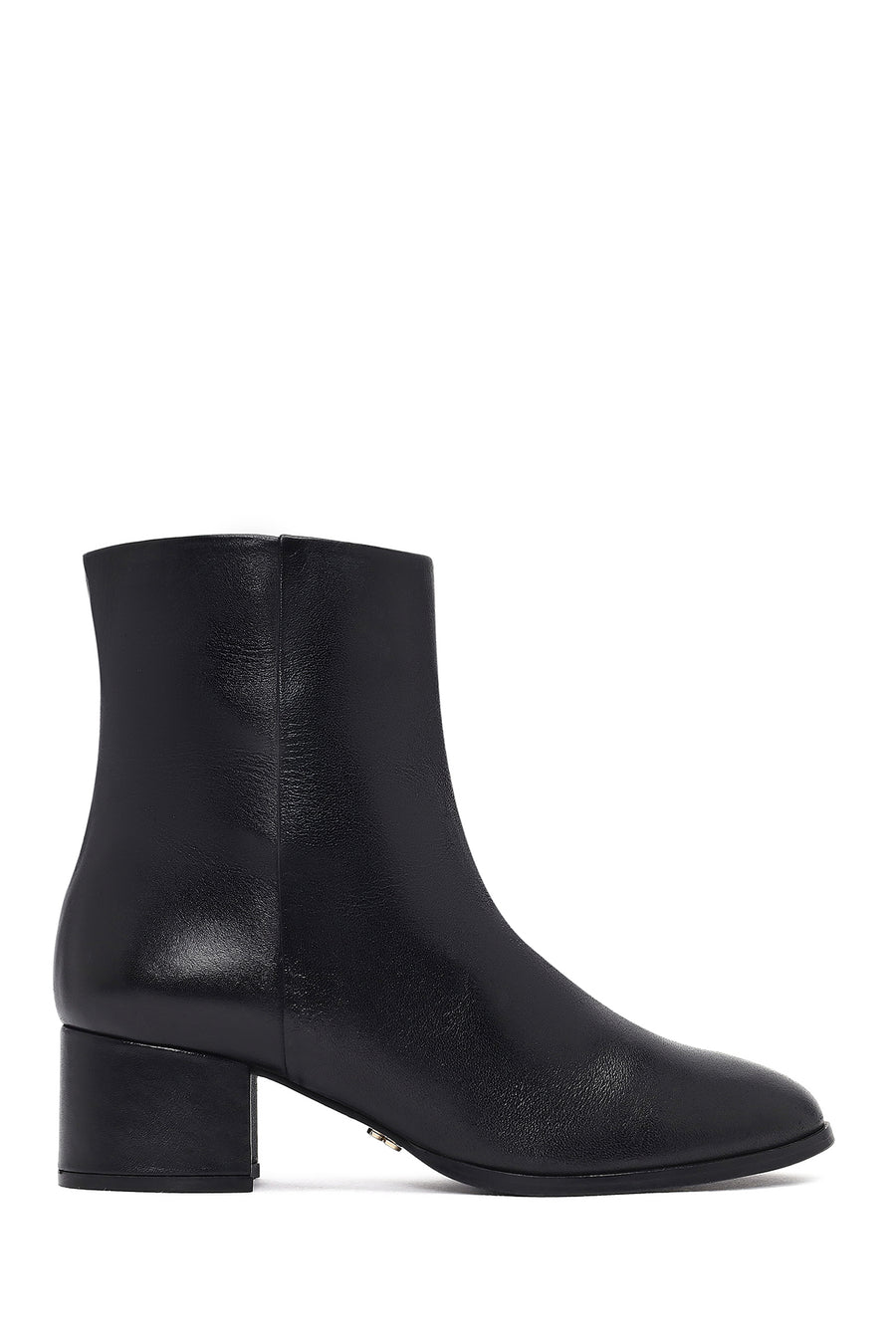 Woman Black Zippered Low Heeled Shoes Leather Boat 25WFD160718 | Derimod
