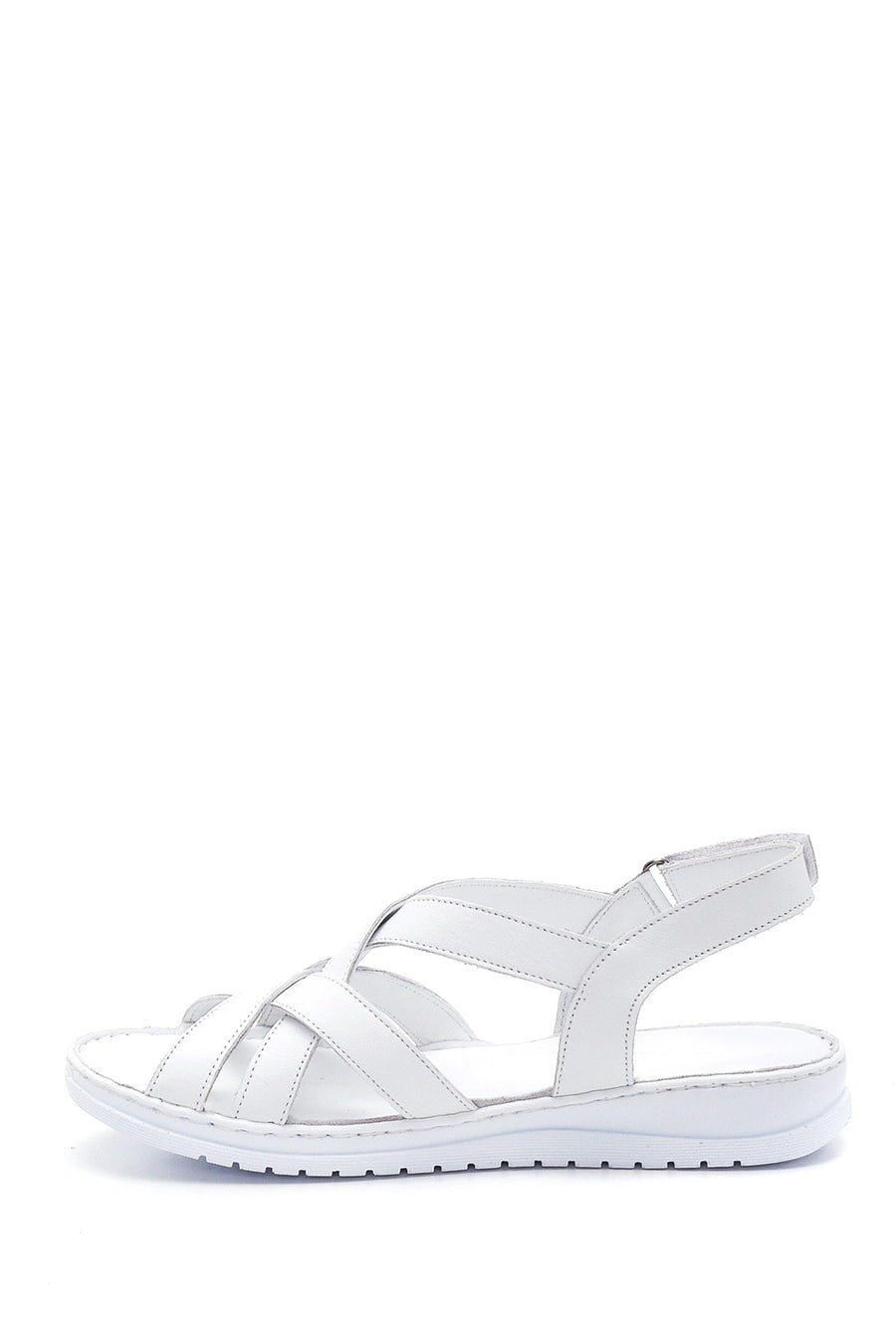 Kadın Beyaz Deri Comfort Sandalet
