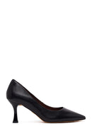 Woman Black Thin-Heeled Leather Stiletto | Derimod