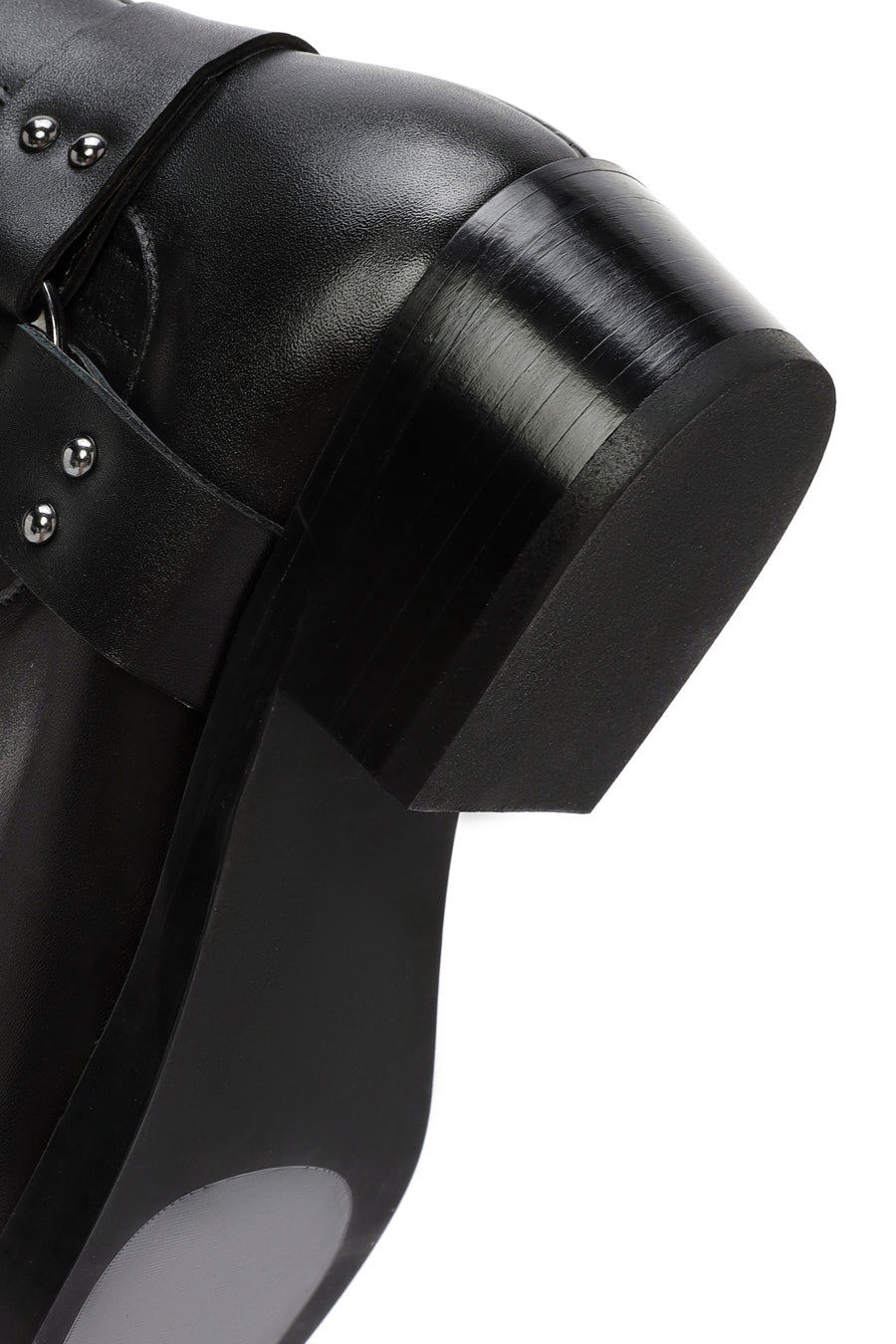 Women's Black Buckle Detailed Leather Cowboy Boots
