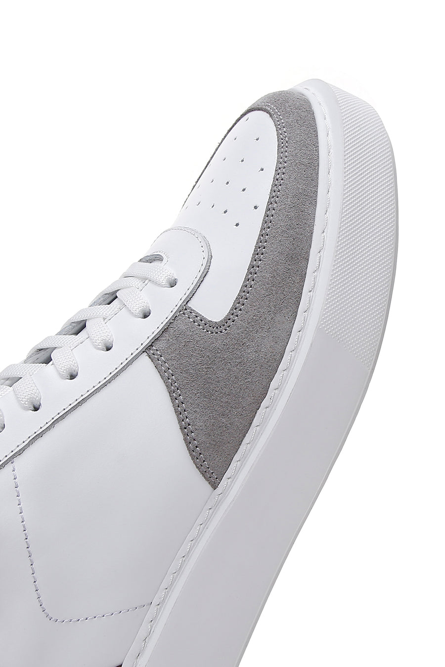 Erkek Beyaz Kalın Tabanlı Deri Sneaker