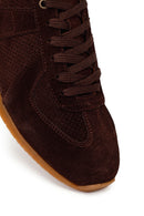Erkek Kahverengi Bağcıklı Süet Deri Sneaker | Derimod