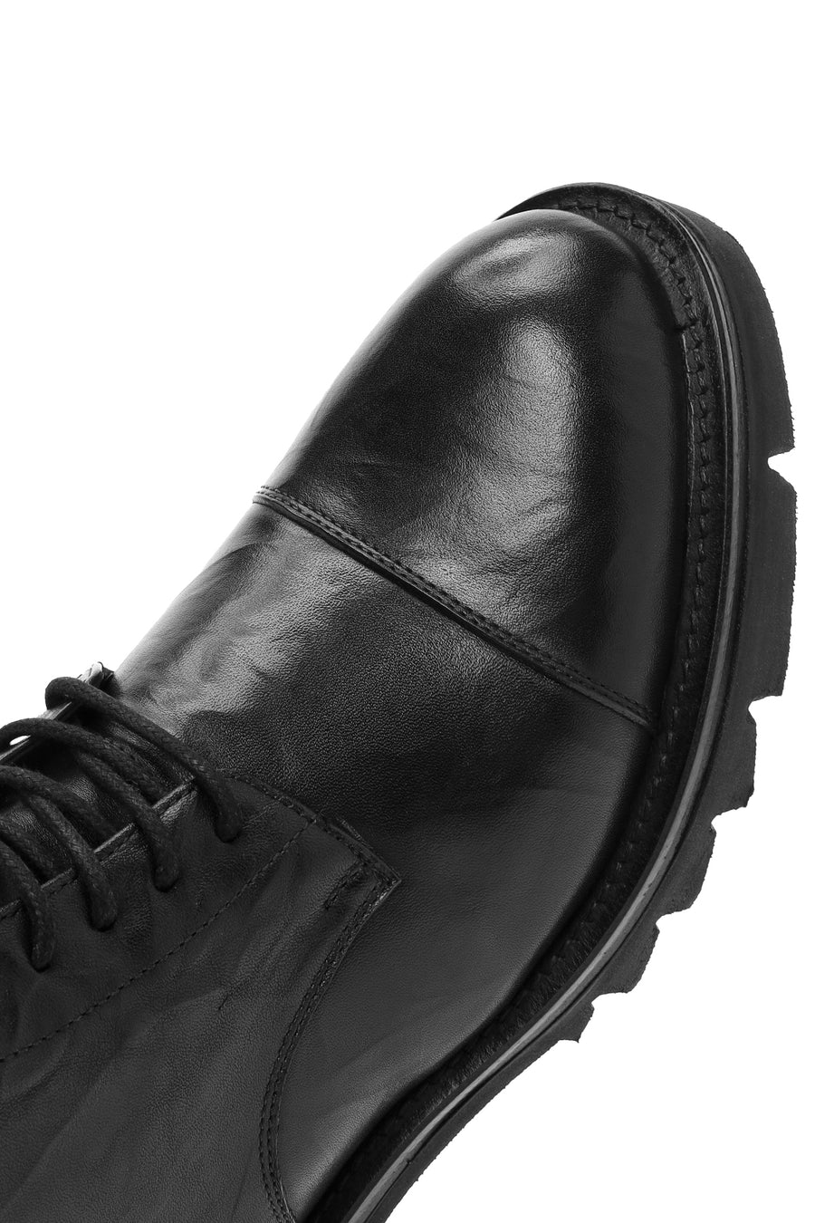 Men's Black Zippered Leather Casual Combat Boots