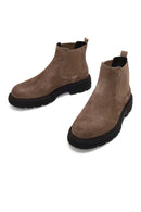 Male Mink Thick-Soled Suede Casual Chelsea Boots | Derimod
