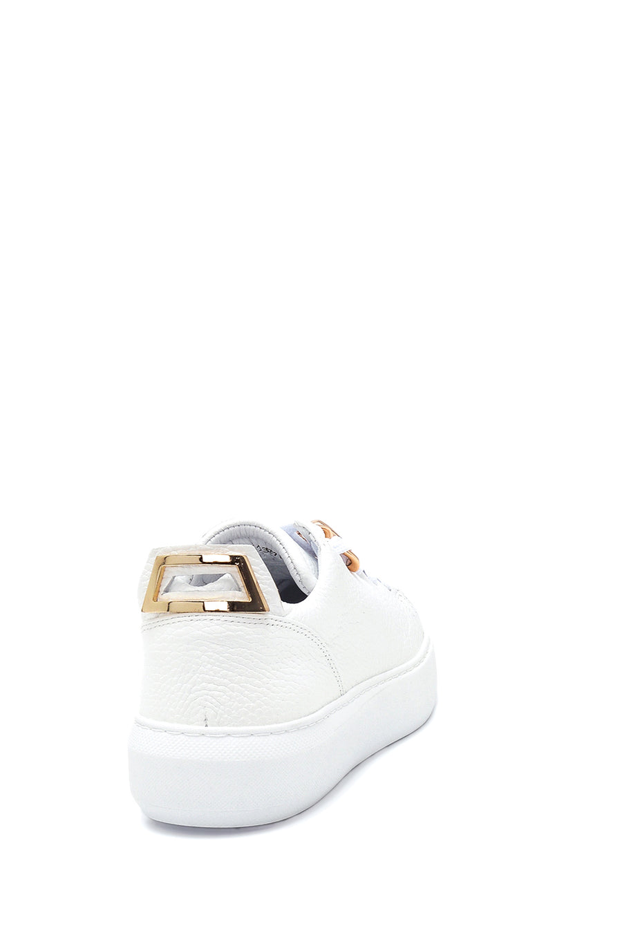 Kadın Beyaz Deri Zincirli Sneaker