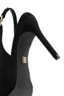 Women's Black Accessory Detailed Open Back Thin Heeled Shoes | Derimod