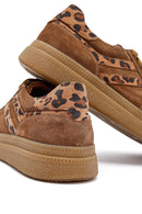 Kadın Taba Bağcıklı Süet Deri Sneaker | Derimod