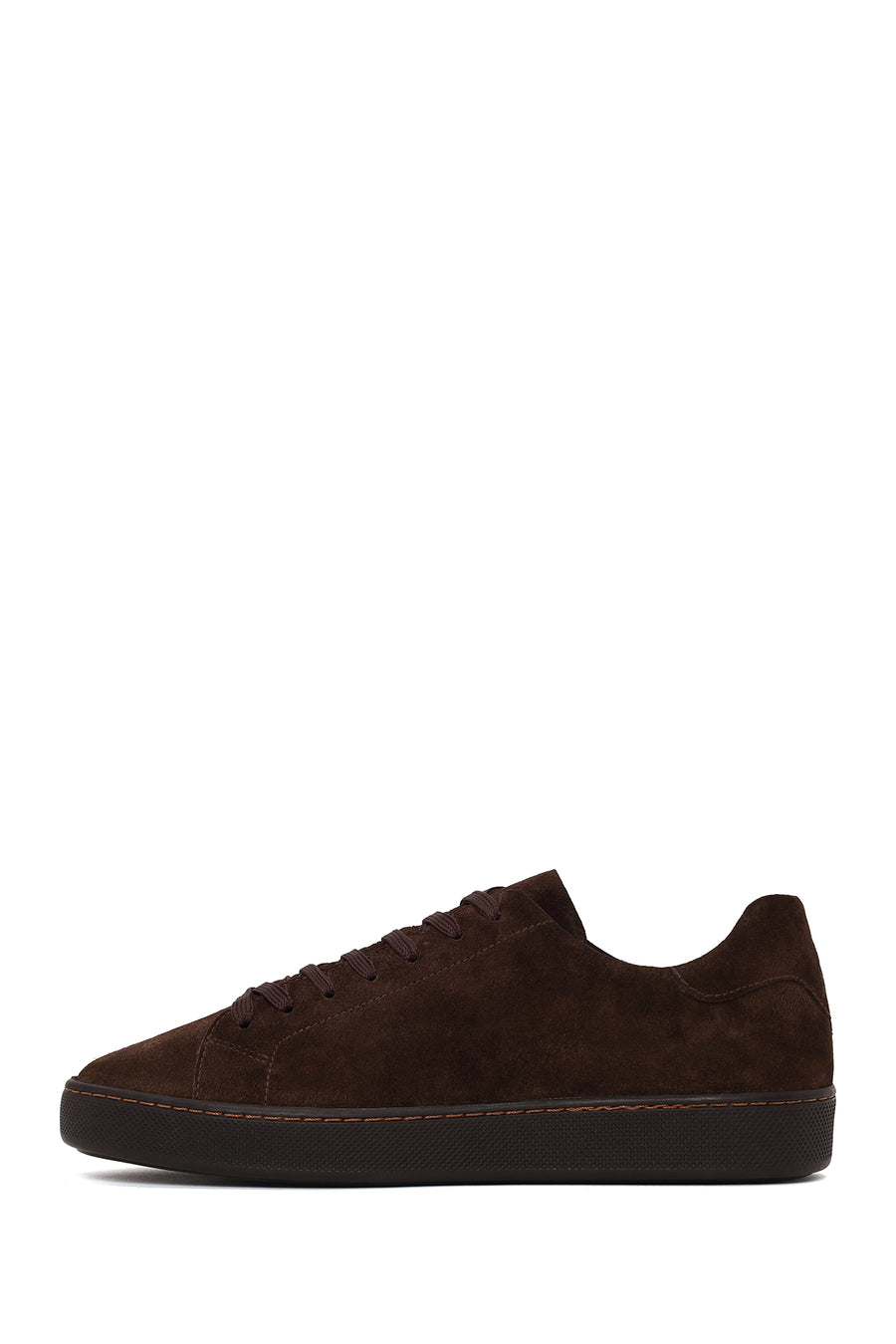 Erkek Kahverengi Bağcıklı Süet Deri Sneaker