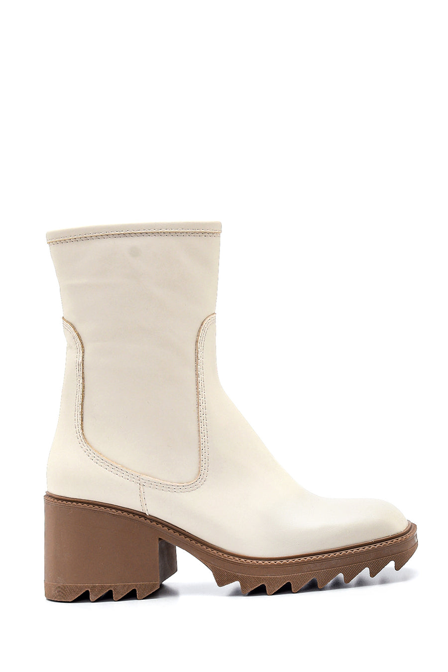 Women's Leather Zippered Heeled Boots 21WFD132718 | Derimod